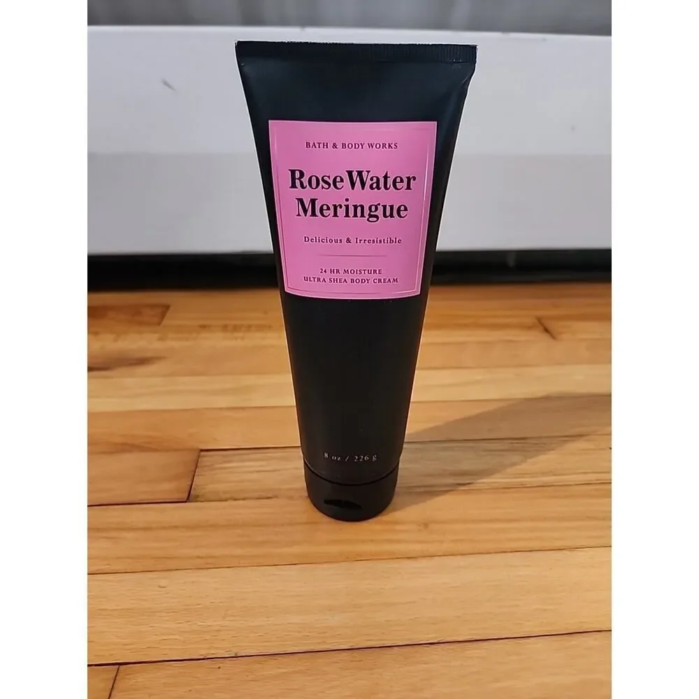 1 Bath & Body Works ROSEWATER MERINGUE 24hr Moisture Body Cream Lotion Tube 8 oz